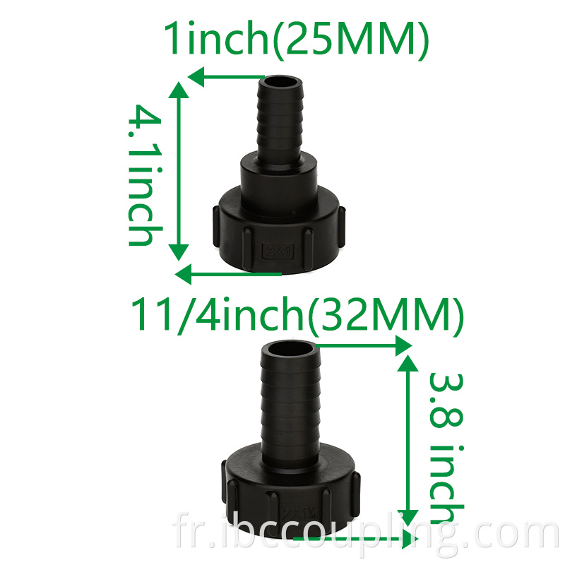 IBC tank pipe fittings